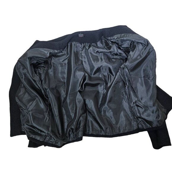 Sara Isabella Black Open Wool Jacket Sz M Colorful Embroidered Artsy Teacher - Picture 8 of 11